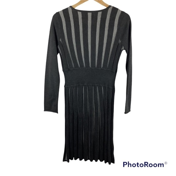 Calvin Klein Gray Striped Sweater Dress Medium - Picture 2 of 5